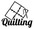 Quilting textile and needle icon