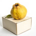 Quince on box isolated on transparent background Royalty Free Stock Photo