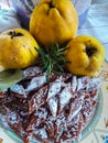 Quince Fruits with Sweet Bakings Royalty Free Stock Photo