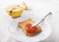 Quince jam on bread Royalty Free Stock Photo