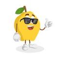 Quince mascot and background thumb pose Royalty Free Stock Photo