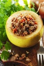 Quince stuffed with meat Royalty Free Stock Photo