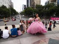 Quinceanera Climbing the Steps