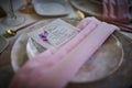 QuinceaÃÂ±era sweet 16 luxury pink dining set Royalty Free Stock Photo