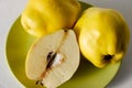 Quinces on the plate