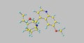 Quinine molecular structure isolated on grey