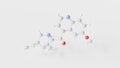 quinine molecule 3d, molecular structure, ball and stick model, structural chemical formula antimalarials