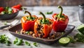 Quinoa and Black Bean Stuffed Peppers