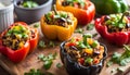 Quinoa and Black Bean Stuffed Peppers