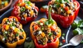 Quinoa and Black Bean Stuffed Peppers