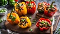 Quinoa and Black Bean Stuffed Peppers