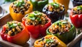 Quinoa and Black Bean Stuffed Peppers