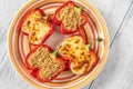 Quinoa and Cheese stuffed red bell peppers