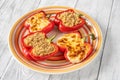 Quinoa and Cheese stuffed red bell peppers