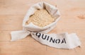 Quinoa flakes in a bag rolled top and stencilled label