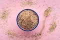 Quinoa mix. Mixed white, red and black quinoa seeds in a bowl Royalty Free Stock Photo