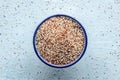 Quinoa mix. Mixed white, red and black quinoa seeds in a bowl Royalty Free Stock Photo