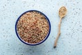 Quinoa mix. Mixed white, red and black quinoa seeds in a bowl Royalty Free Stock Photo