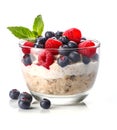 Quinoa porridge with raspberries and blueberries