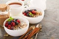 Quinoa porridge with raspberry and blueberry Royalty Free Stock Photo