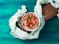 Quinoa porridge with strawberries in bowl