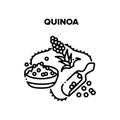 Quinoa Porridge Vector Black Illustrations