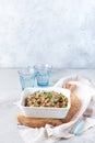 Quinoa Quinua salad with tomatoes and herbs in white bowl Royalty Free Stock Photo