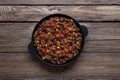 Quinoa red bean chili. Mexican spicy dish.