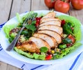 Quinoa salad with grilled chicken and vegetables Royalty Free Stock Photo