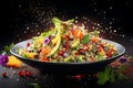 Quinoa salad healthy food background