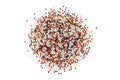 Quinoa seeds pile top view isolated on white. Transparent png additional format Royalty Free Stock Photo