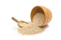 Quinoa seeds in wooden bowl