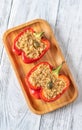 Quinoa stuffed red bell peppers Royalty Free Stock Photo