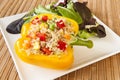 Quinoa Stuffed Yellow Pepper Royalty Free Stock Photo