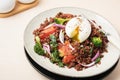 Quinoa with vegetables and poached egg Royalty Free Stock Photo