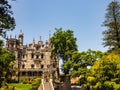 Quinta da Regaleira palace view from its garden, in Sintra, Portugal