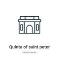 Quinta of saint peter of alexandria outline vector icon. Thin line black quinta of saint peter of alexandria icon, flat vector