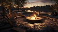 The Quintessential Fire Pit for Summer Evenings and Shared Stories. Generative AI