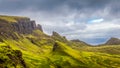 Quiraing on the isle of Skye is popular tourist place, Scotish highland, Scotland Royalty Free Stock Photo