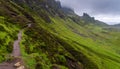 Scenic sight of the Quiraing, Isle of Skye, Scotland. Royalty Free Stock Photo