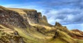 Quiraing mountains in Isle of Skye Royalty Free Stock Photo