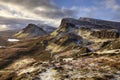 Quiraing mountains in Isle of Skye Royalty Free Stock Photo