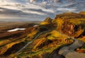 Quiraing Pass Skye Island Scotland autumn colors landscape Royalty Free Stock Photo