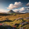The Quiraing in Summer Isle of Skye Scotland UK made with Generative AI