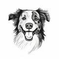 Quirky Australian Shepherd Doodle Portrait