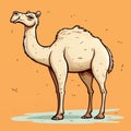 Quirky Cartoon Camel In Detailed Comic Book Art Style