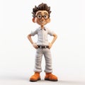 Quirky Cartoonish 3d Model Of Young Guy With Glasses