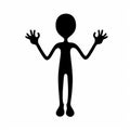 Quirky Cartoonish Human Silhouette With Extended Hands