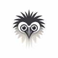 Quirky Cartoonish Owl Head Logo With Damien Hirst And Papua New Guinea Art Influence
