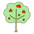 quirky comic book style cartoon apple tree